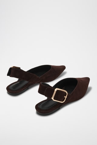 Bailarinas de nobuk Sianna - Marrón oscuro