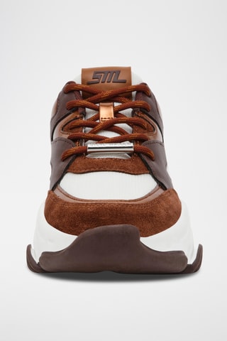 Sneakers platform Progressive - Cammello e bianco