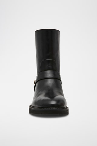 Stivaletti in pelle Loophole - Nero e dorato