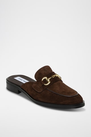 Ciabatte in pelle scamosciata Nada - Marrone scuro