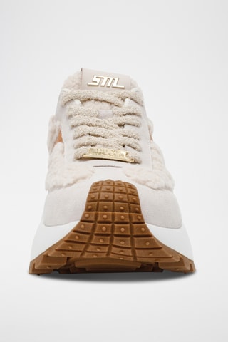 Sneakers platform in pelle Supercampo-F - Beige e marrone