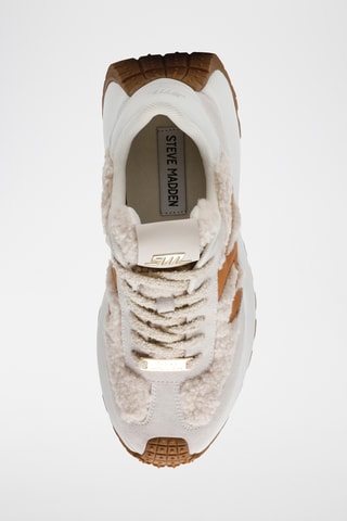 Sneakers platform in pelle Supercampo-F - Beige e marrone