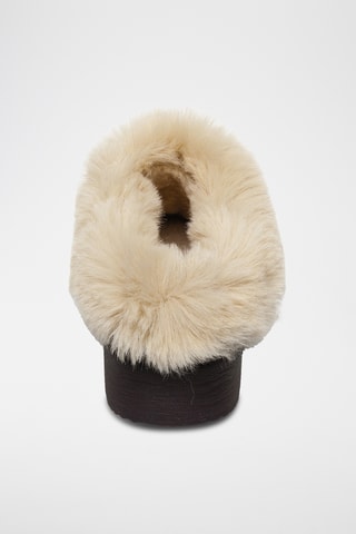 Ciabatte imbottite in pelle scamosciata Snow - Marrone scuro