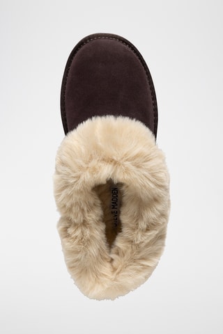 Ciabatte imbottite in pelle scamosciata Snow - Marrone scuro