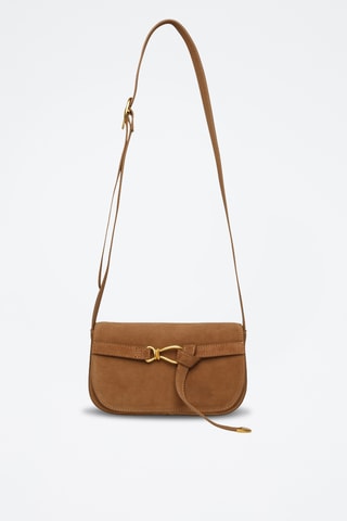 Borsa a tracolla in pelle scamosciata Bklare - Marrone chiaro