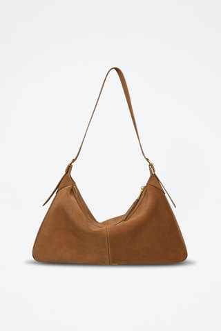 Borsa a spalla in pelle scamosciata Bklarity - Marrone chiaro