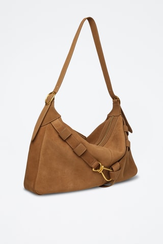 Borsa a spalla in pelle scamosciata Bklarity - Marrone chiaro