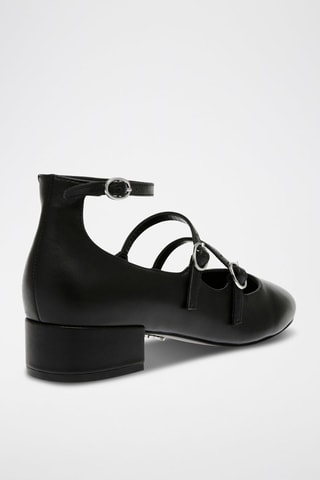 Scarpe baby con tacco in pelle di montone - Nero