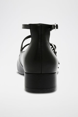 Scarpe baby con tacco in pelle di montone - Nero