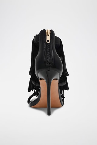 Sandali con tacco in pelle - Nero