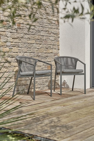 2 cadeirões de jardim Gambi - Em trançado de corda - 62 x 56 x 79 cm