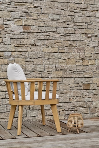 2 cadeirões de jardim em acácia Liso - 68 x 66 x 63 cm