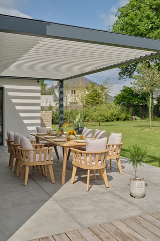 Conjunto de jardim em acácia Liso - Até 8 lugares