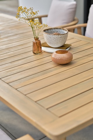 Conjunto de jardim em acácia Liso - Até 8 lugares