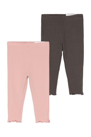 2 Leggings - Roze en Antraciet