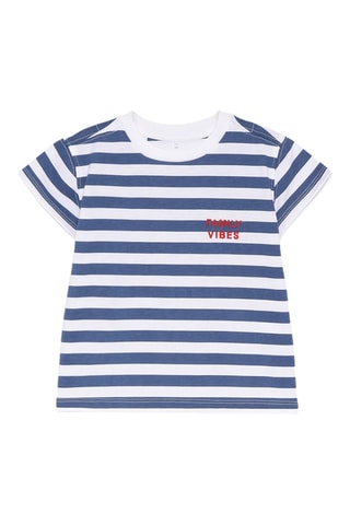 T-shirt - Wit en Kobaltblauw