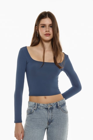 Crop Top - Marineblauw