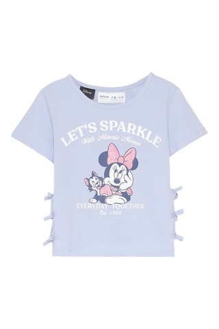 T-shirt Minnie Disney - Hemelsblauw en Wit