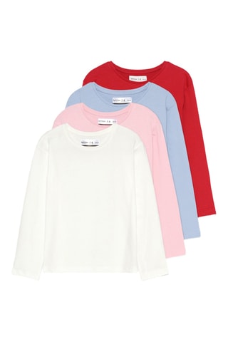 4 T-shirts - Wit en Rood