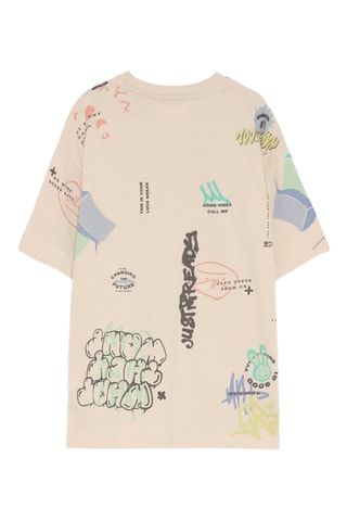 T-shirt - Ecru et vert clair