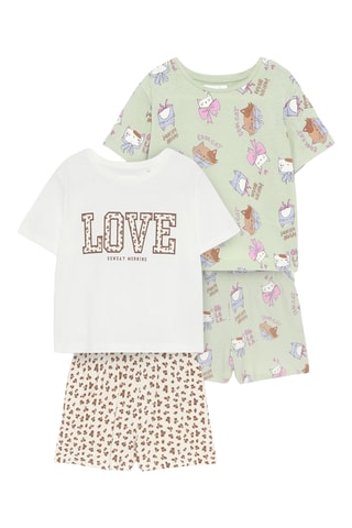 2 Pyjama´s - Wit en Zeegroen