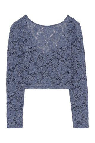 Kanten Crop Top - Marineblauw