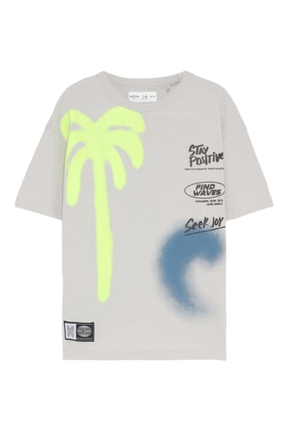 T-shirt - Lichtgrijs en Lichtgroen