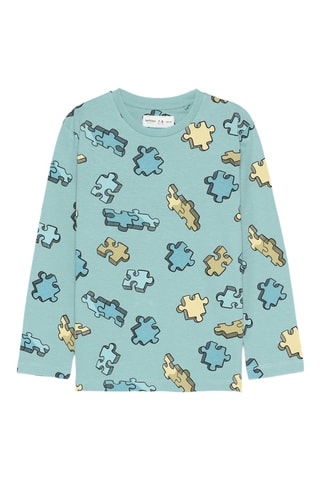 Pyjamashirt - Zeegroen