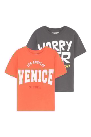 2 t-shirts - Orange et anthracite