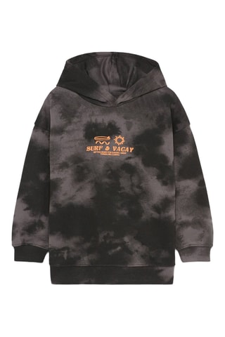 Sweater met Capuchon tie and dye - Zwart