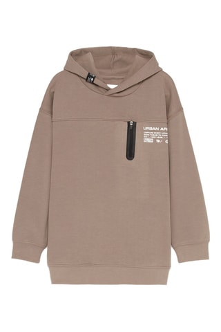 Sweater met Capuchon - Taupe