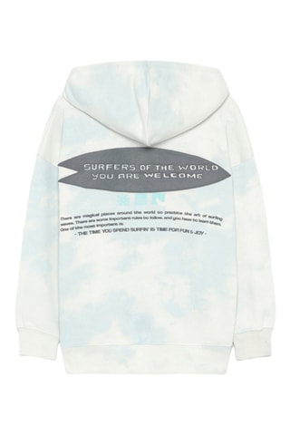 Sweater met Capuchon Tie and Dye - Wit