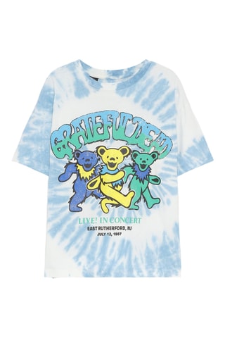 T-shirt Tie and Die Grateful Dead - Wit en Hemelsblauw