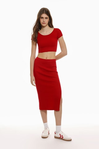 Rok Hoge Taille - Rood