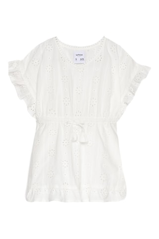 Jurk met Engelse Borduursels - Wit