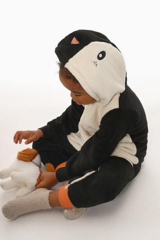 Pyjamapak met Capuchon - Wit en Zwart