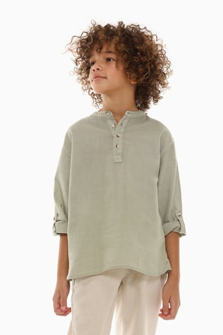 Linnen Overhemd - Zeegroen