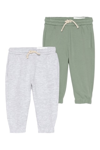 2 Joggingbroeken - Gemêleerd Grijs en Kaki