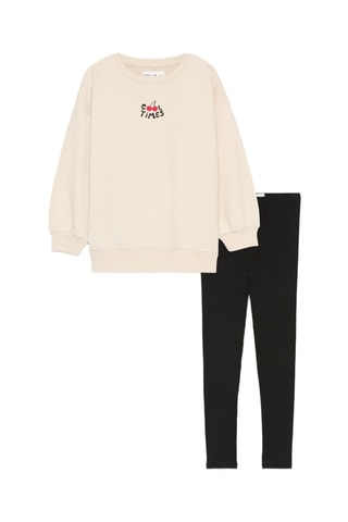 Sweater en Legging - Beige en Zwart