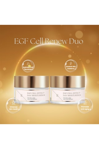 2 crèmes hydratantes jour EGF Cell Effect - Tous types de peaux -  50 ml