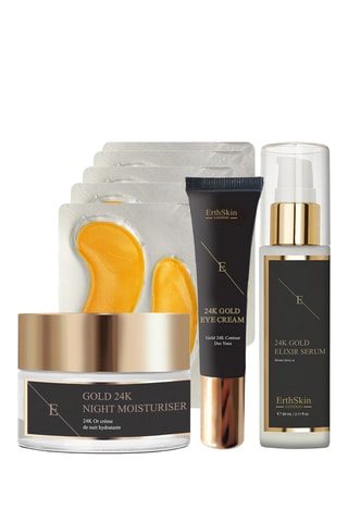 Sérum anti-rides 60 ml, crème de nuit anti-rides 50 ml, crème contour des yeux 15 ml et patchs collagène 5x2 pads -  4 produits 