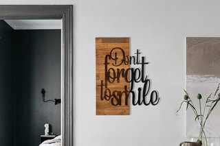 Adorno mural Dont Forget To Smile - Negro y natural - 47 x 58 cm