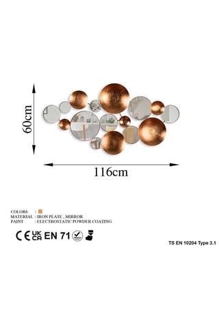 Décoration murale Lumos - 116 x 60 cm  - Cuivré