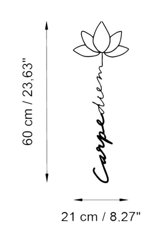 Adorno mural Carpe Diem 4 - 21 x 60 cm - Negro