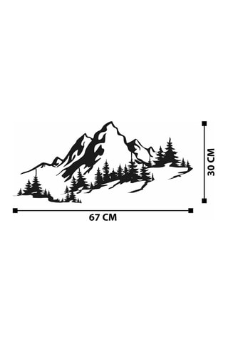 Adorno mural Mountain 3 - Negro - 67 x 30 cm