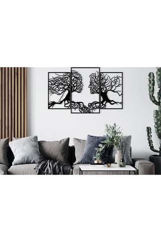 Adorno mural Love Tree - 116 x 71 cm - Negro