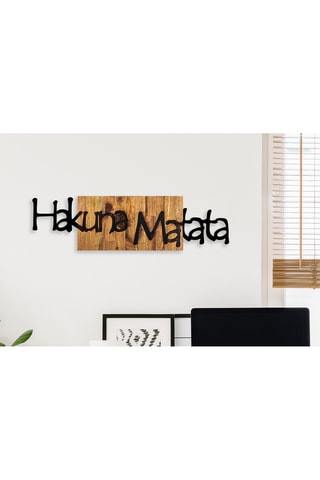 Adorno mural - 108 x 30 cm - Natural y negro