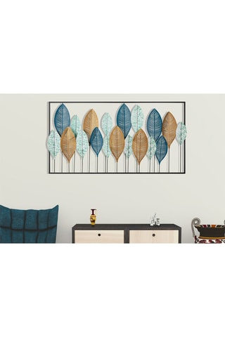 Décoration murale Bilge - 116 x 3 x 60 cm - Bleu et doré