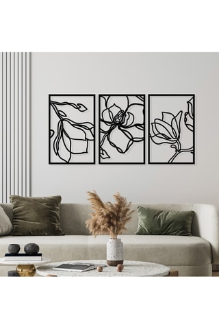 3 adornos murales Adda - Negro - 120 x 56,5 cm