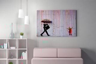 Tableau "Pluie arc-en-ciel" - Banksy - 70 x 100 cm - Reproduction